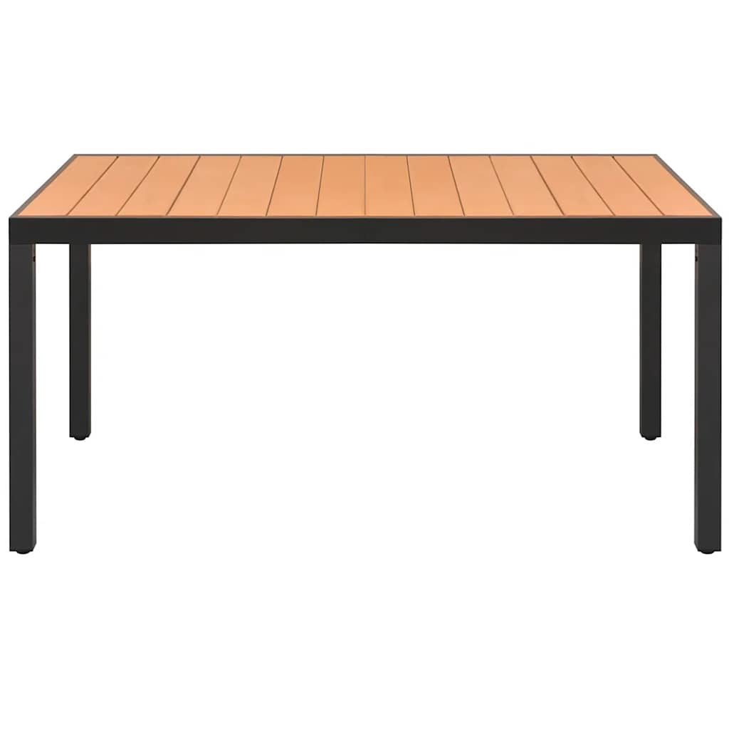 42794 vidaXL Garden Table Brown 150x90x74 cm Aluminium and WPC 2