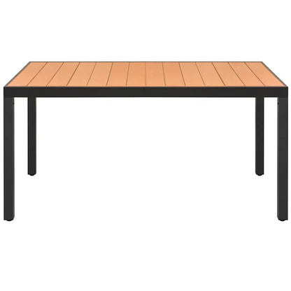 42794 vidaXL Garden Table Brown 150x90x74 cm Aluminium and WPC 2