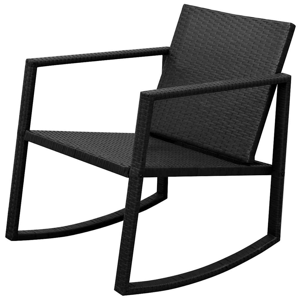 vidaXL 3 Piece Bistro Set Poly Rattan Black 3