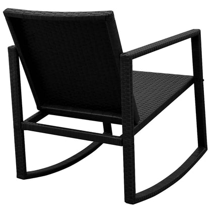 vidaXL 3 Piece Bistro Set Poly Rattan Black 4