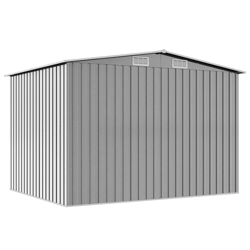 vidaXL Garden Storage Shed Grey Metal 257x205x178 cm 5