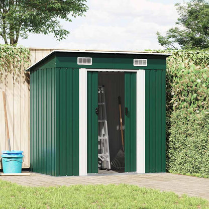 vidaXL Garden Shed | Green | Galvanised Steel | Medium | Garden Shed 2