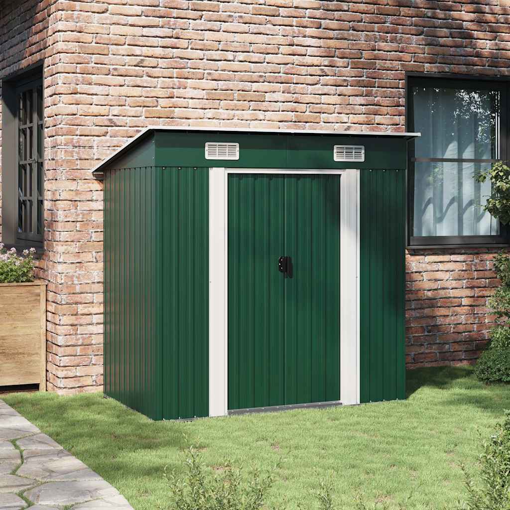 vidaXL Garden Shed | Green | Galvanised Steel | Medium | Garden Shed 3