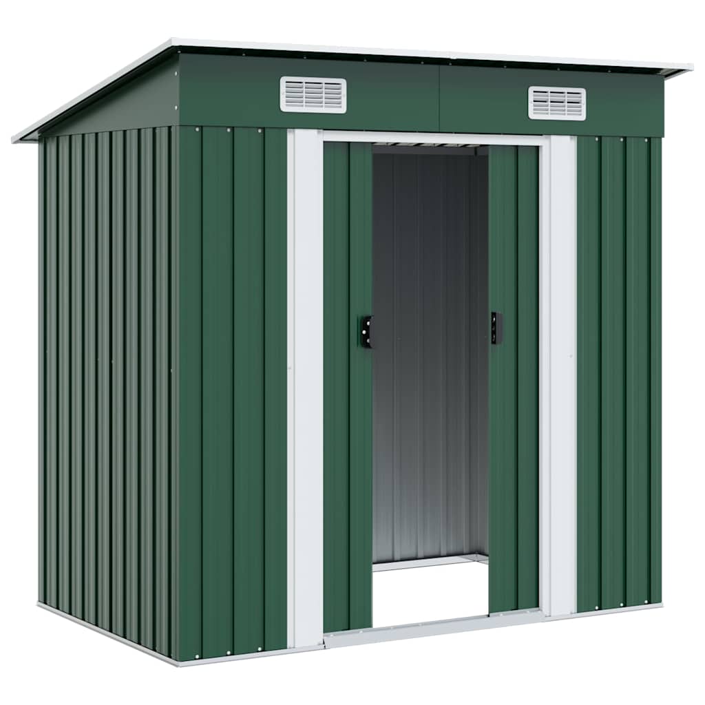 vidaXL Garden Shed | Green | Galvanised Steel | Medium | Garden Shed 4
