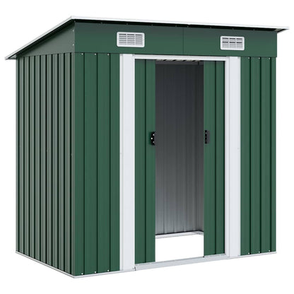 vidaXL Garden Shed | Green | Galvanised Steel | Medium | Garden Shed 4