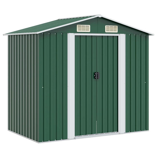 vidaXL Garden Shed | Green | Galvanised steel | Large | Durable | Garden Shed 1