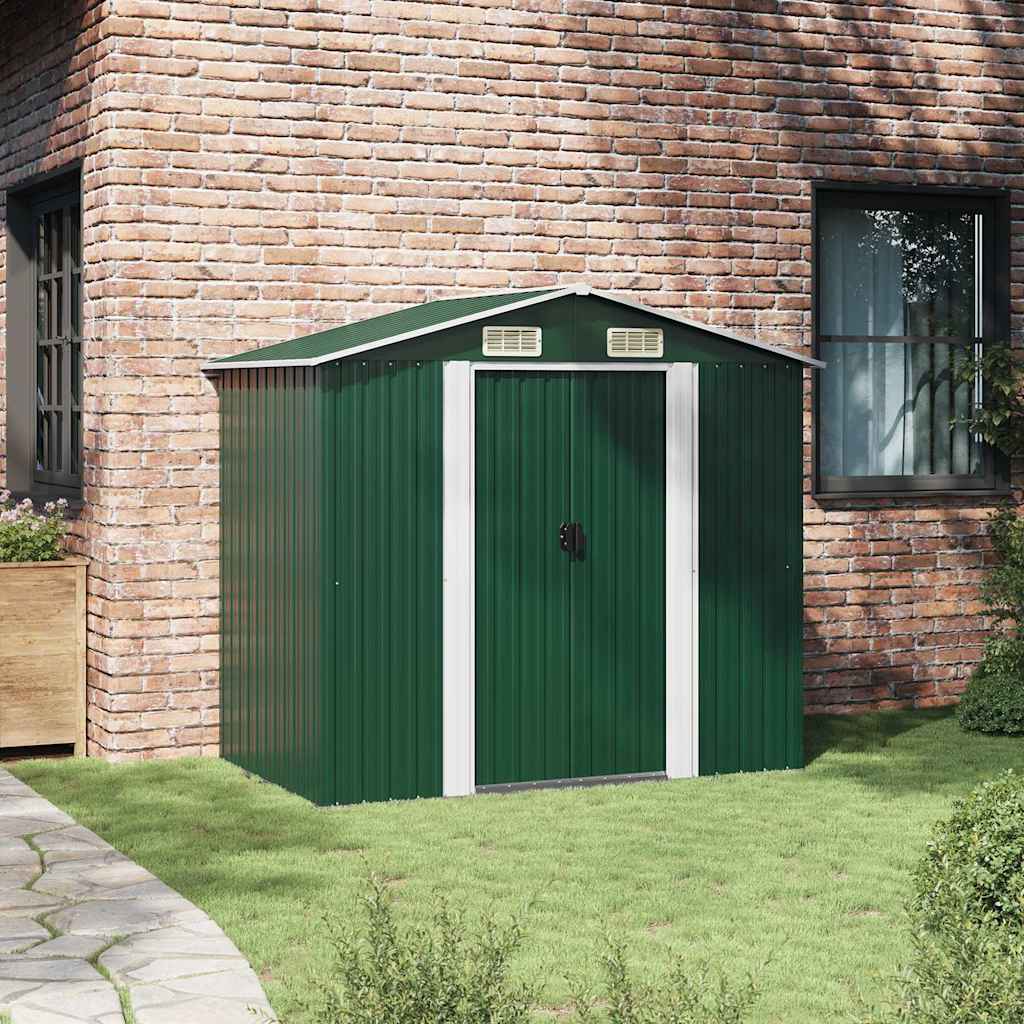 vidaXL Garden Shed | Green | Galvanised steel | Large | Durable | Garden Shed 3