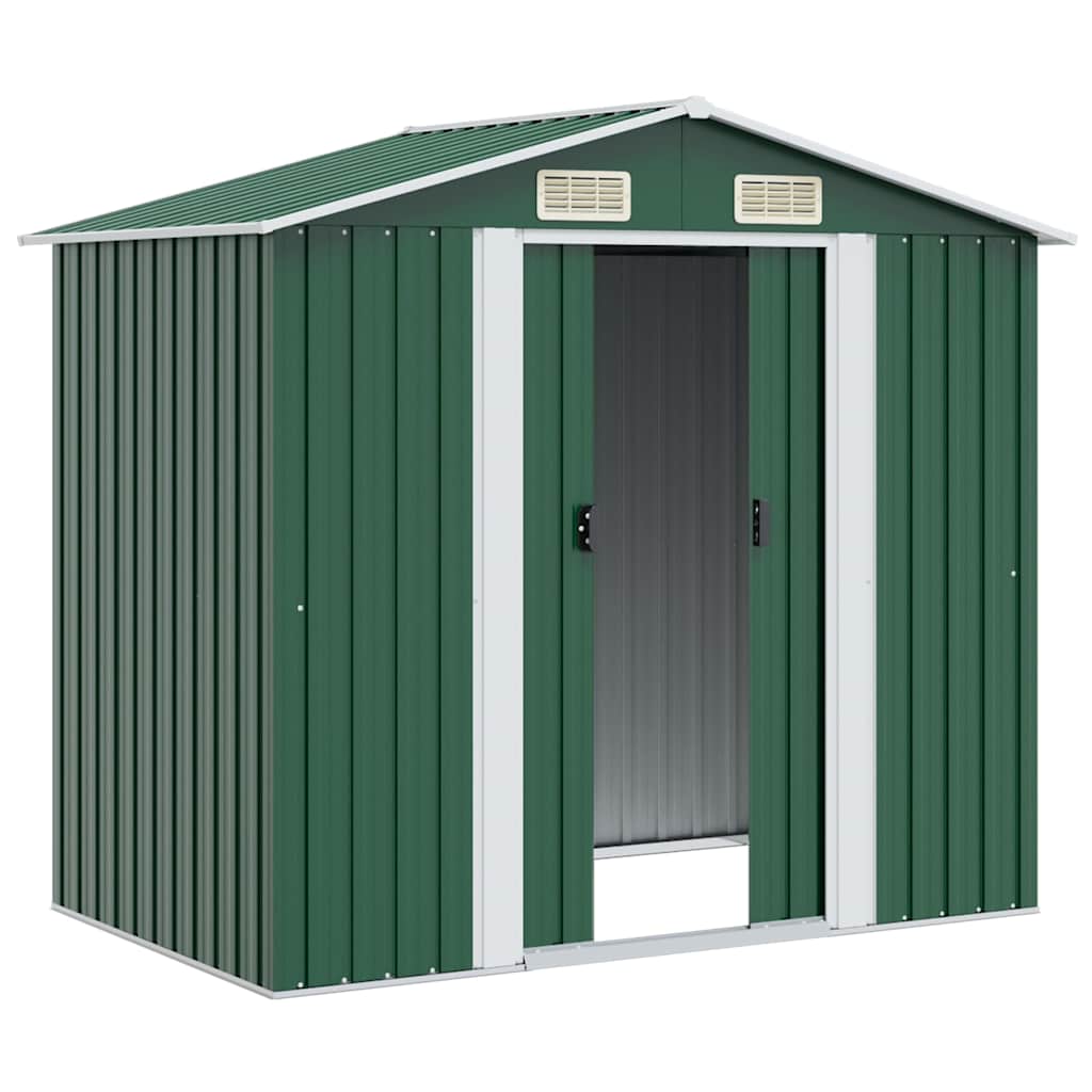 vidaXL Garden Shed | Green | Galvanised steel | Large | Durable | Garden Shed 4