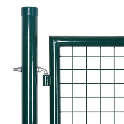 vidaXL Fence Gate Steel 300x125 cm Green 4
