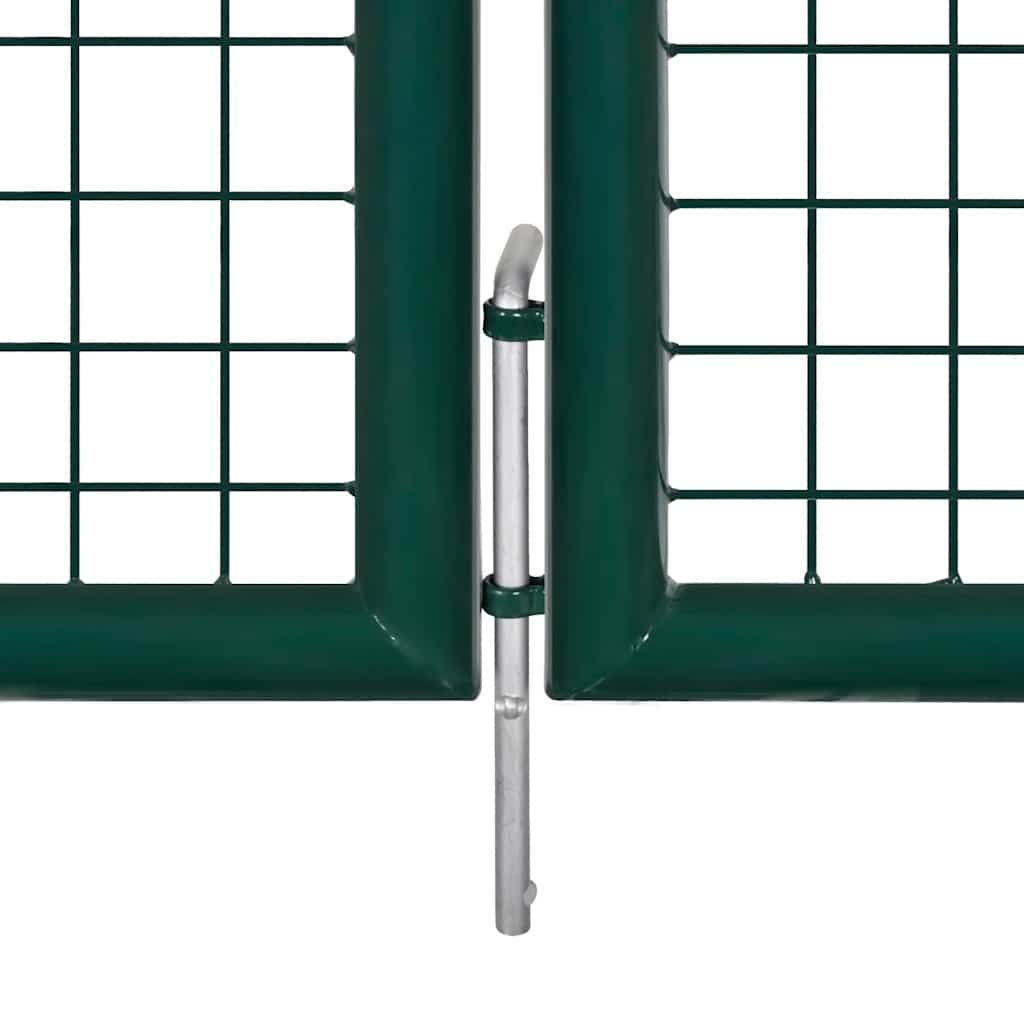 vidaXL Fence Gate Steel 300x125 cm Green 5