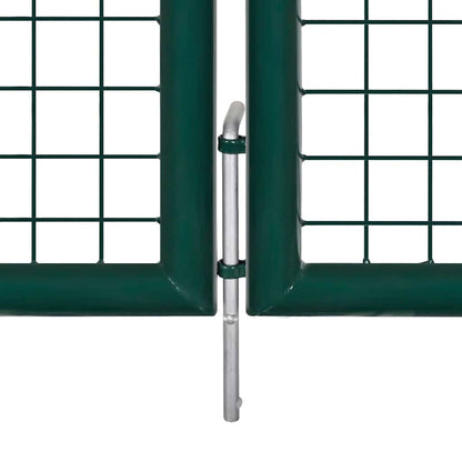 vidaXL Fence Gate Steel 300x125 cm Green 5