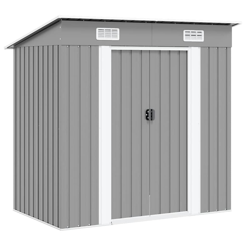 vidaXL Garden Shed | Grey | Galvanised steel | 190x124x181 cm | Garden Shed 1