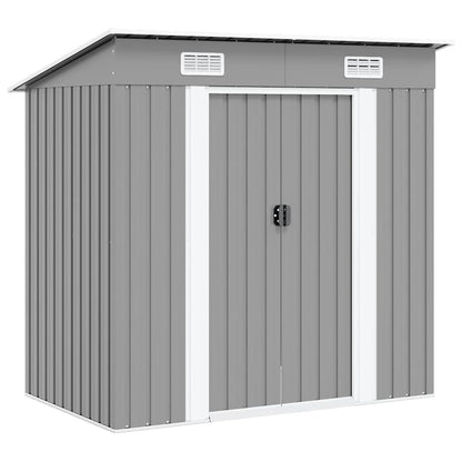 vidaXL Garden Shed | Grey | Galvanised steel | 190x124x181 cm | Garden Shed 1