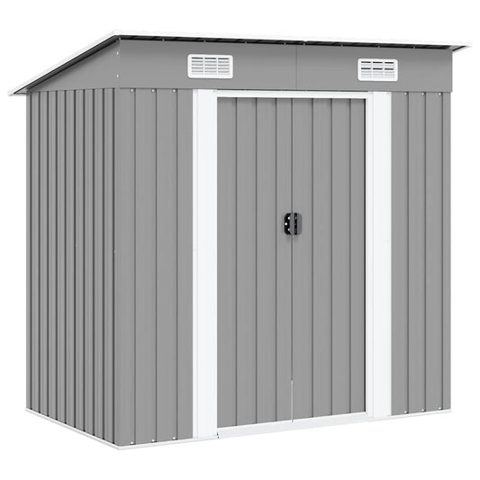 vidaXL Garden Shed | Grey | Galvanised steel | 190x124x181 cm | Garden Shed 1