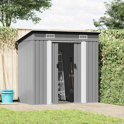 vidaXL Garden Shed | Grey | Galvanised steel | 190x124x181 cm | Garden Shed 2