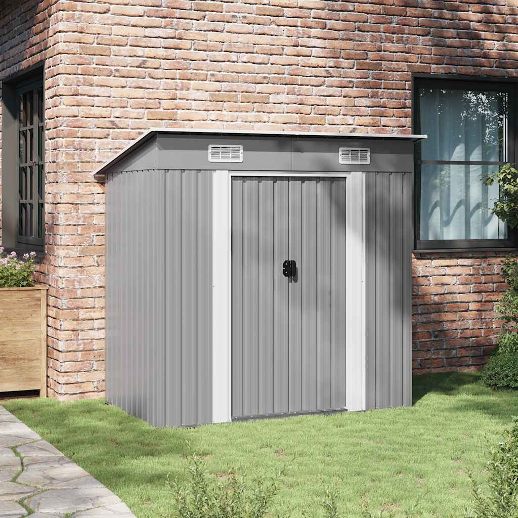 vidaXL Garden Shed | Grey | Galvanised steel | 190x124x181 cm | Garden Shed 3