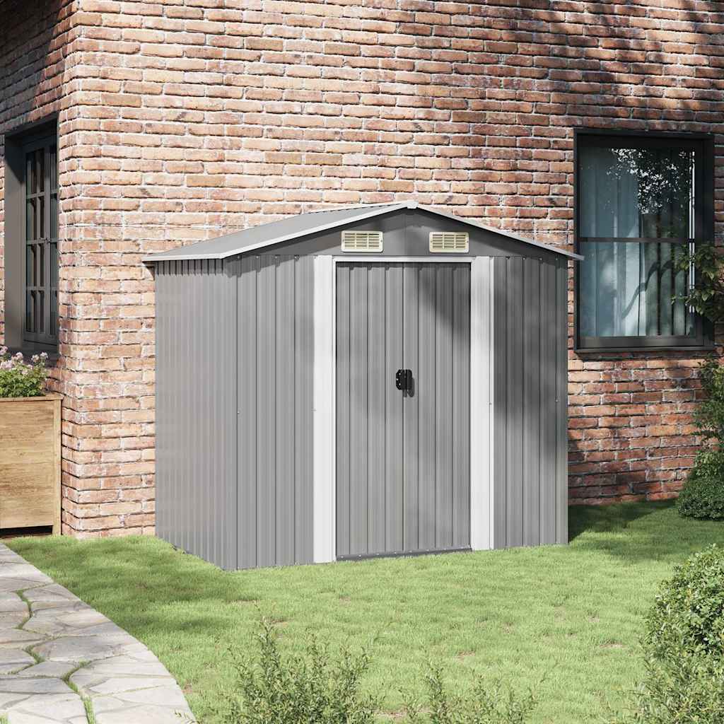 vidaXL Garden Shed | Grey | Galvanised Steel | Large | Garden Shed | Rectangular 3