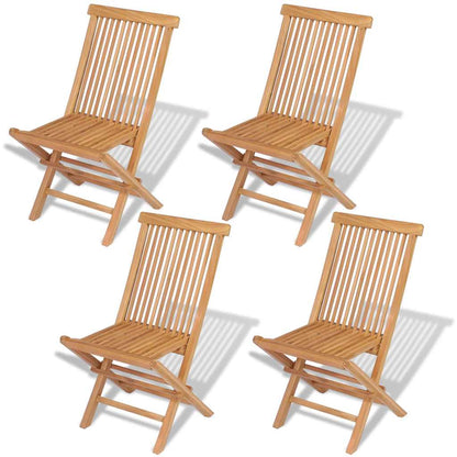 vidaXL Folding Chairs 4 pcs for Garden & Outdoor Teak Wood 2