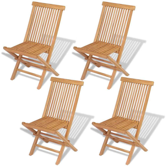 vidaXL Folding Chairs 4 pcs for Garden & Outdoor Teak Wood 2