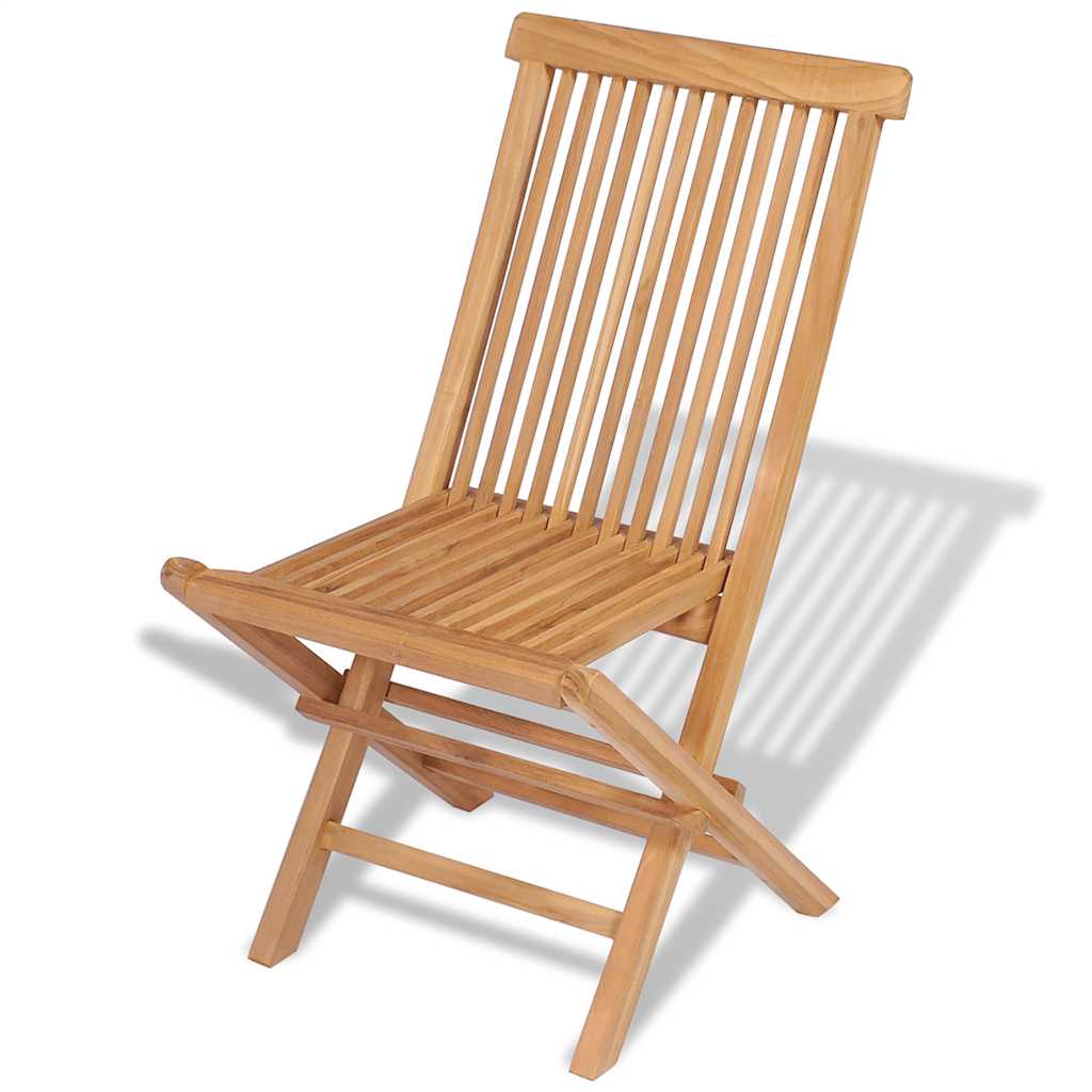 vidaXL Folding Chairs 4 pcs for Garden & Outdoor Teak Wood 4