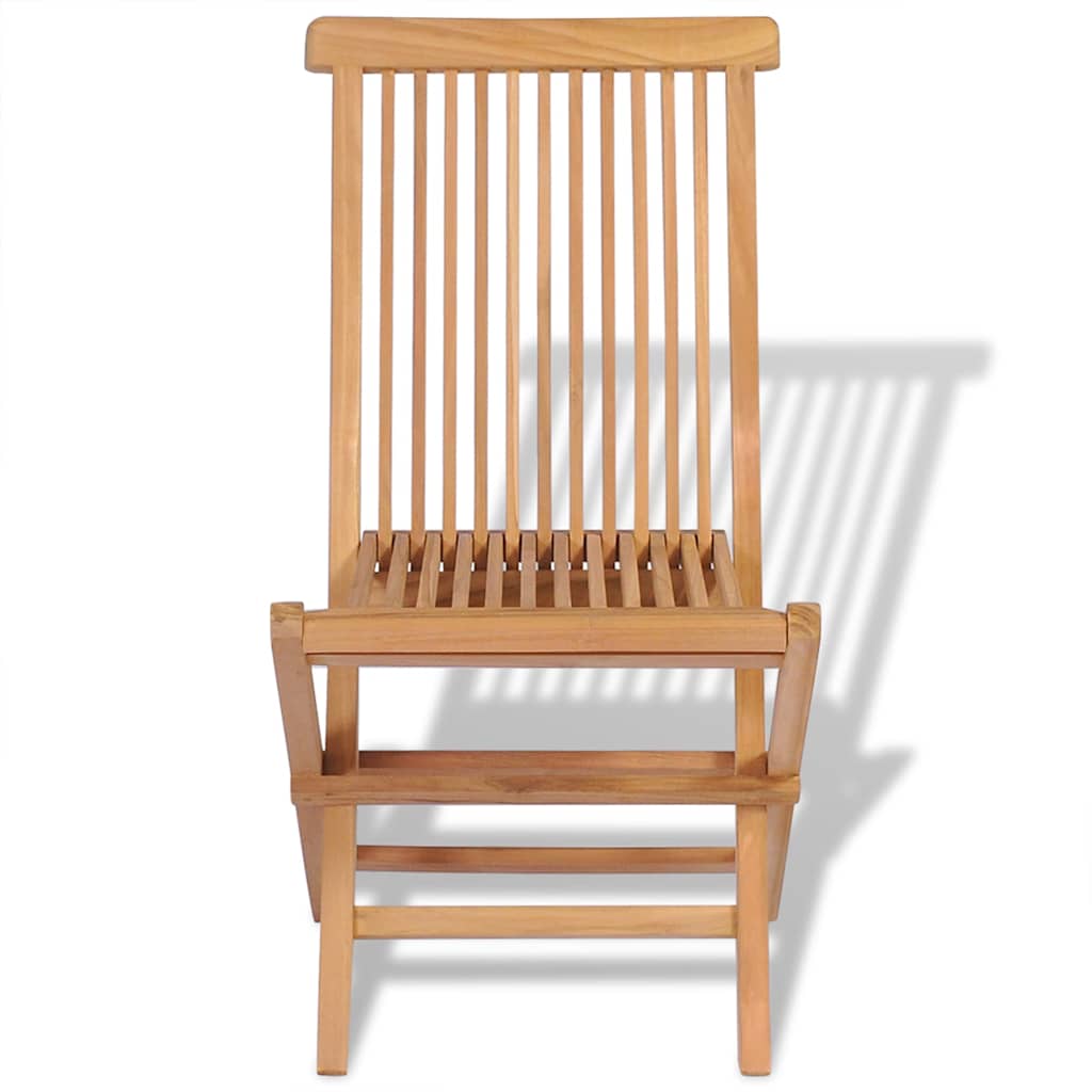 vidaXL Folding Chairs 4 pcs for Garden & Outdoor Teak Wood 5
