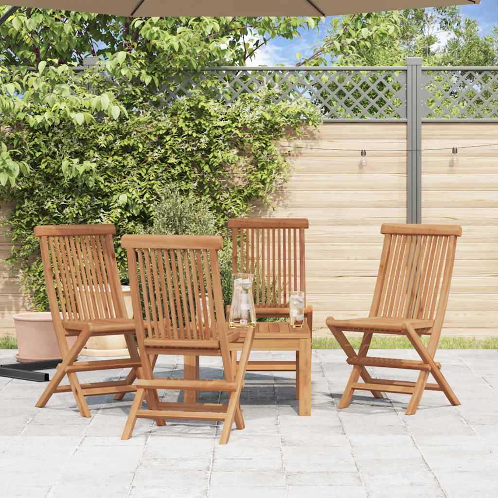 vidaXL Folding Chairs 4 pcs for Garden & Outdoor Teak Wood 1