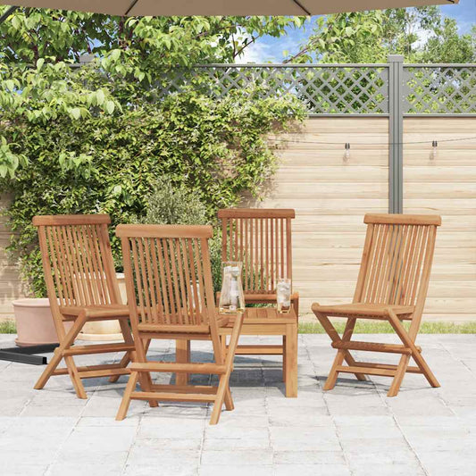 vidaXL Folding Chairs 4 pcs for Garden & Outdoor Teak Wood 1