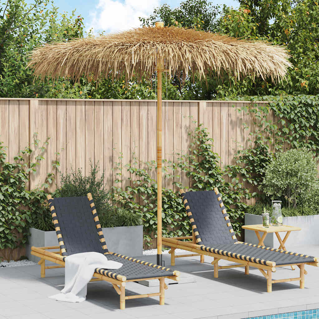 Tiki Umbrella with Banana Leaf Canopy Bamboo 210 cm
