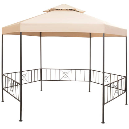vidaXL Garden Marquee | Beige | Powder-coated steel, Polyester 1