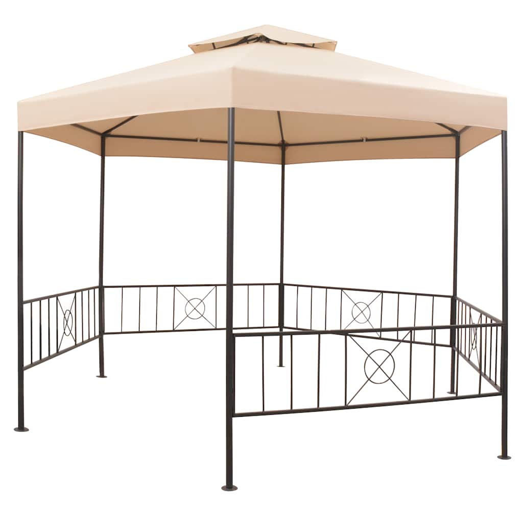 vidaXL Garden Marquee | Beige | Powder-coated steel, Polyester 2