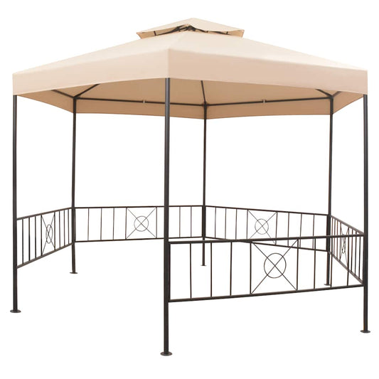 vidaXL Garden Marquee | Beige | Powder-coated steel, Polyester 2