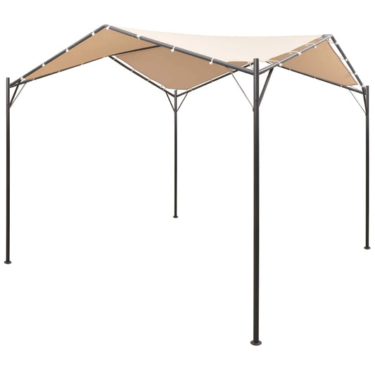 43167 vidaXL Gazebo Pavilion Tent Canopy 4x4 m Steel Beige 1