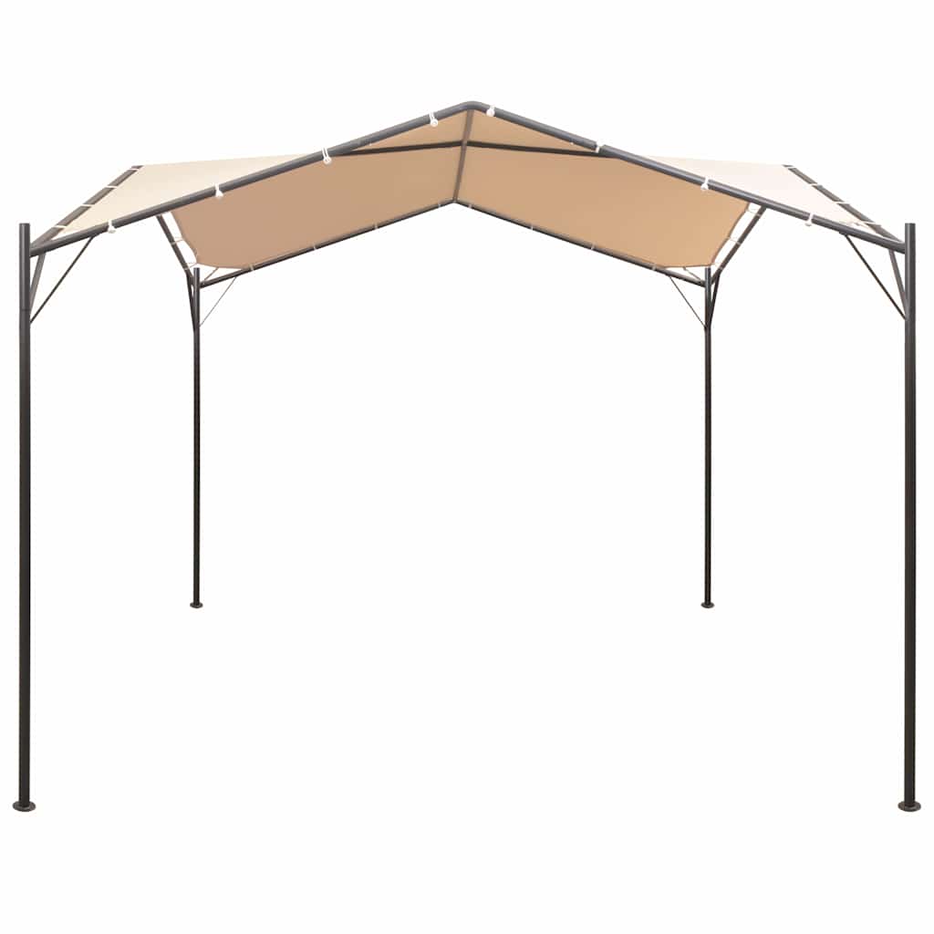 Gazebo Pavilion Tent Canopy Steel Beige 4 m 4 m