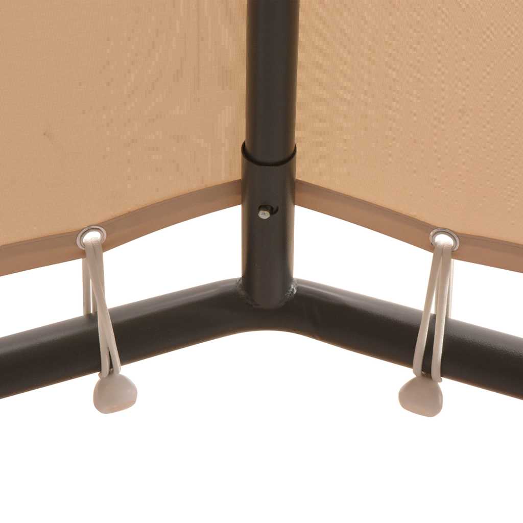 43167 vidaXL Gazebo Pavilion Tent Canopy 4x4 m Steel Beige 3