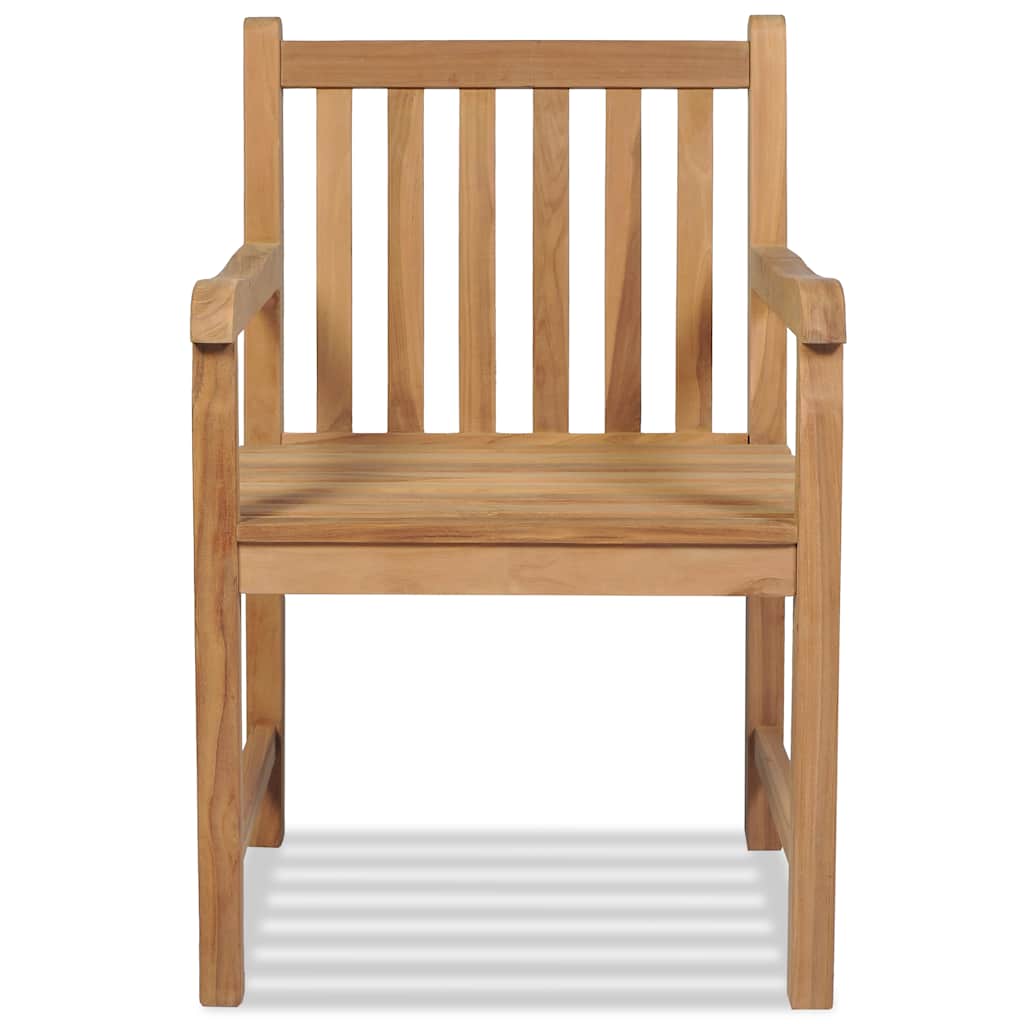 vidaXL Outdoor Chairs 2 pcs Solid Teak Wood 3