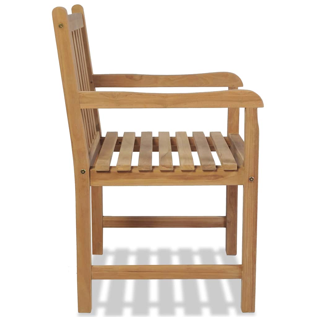 vidaXL Outdoor Chairs 2 pcs Solid Teak Wood 4