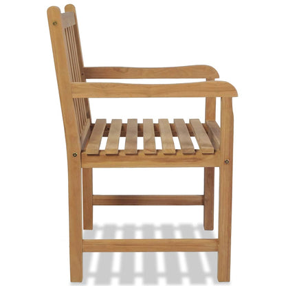vidaXL Outdoor Chairs 2 pcs Solid Teak Wood 4