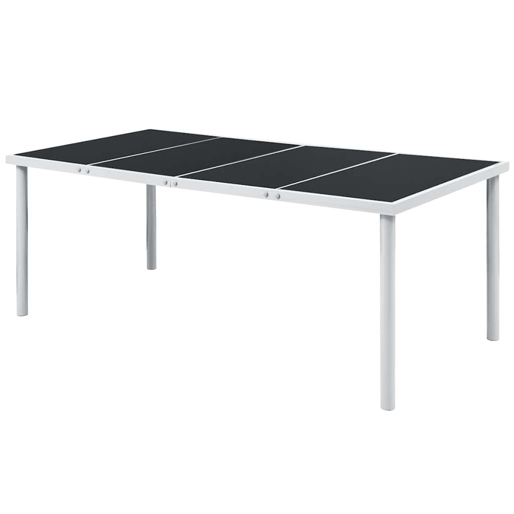43306 vidaXL 9 Piece Outdoor Dining Set Steel Black 2