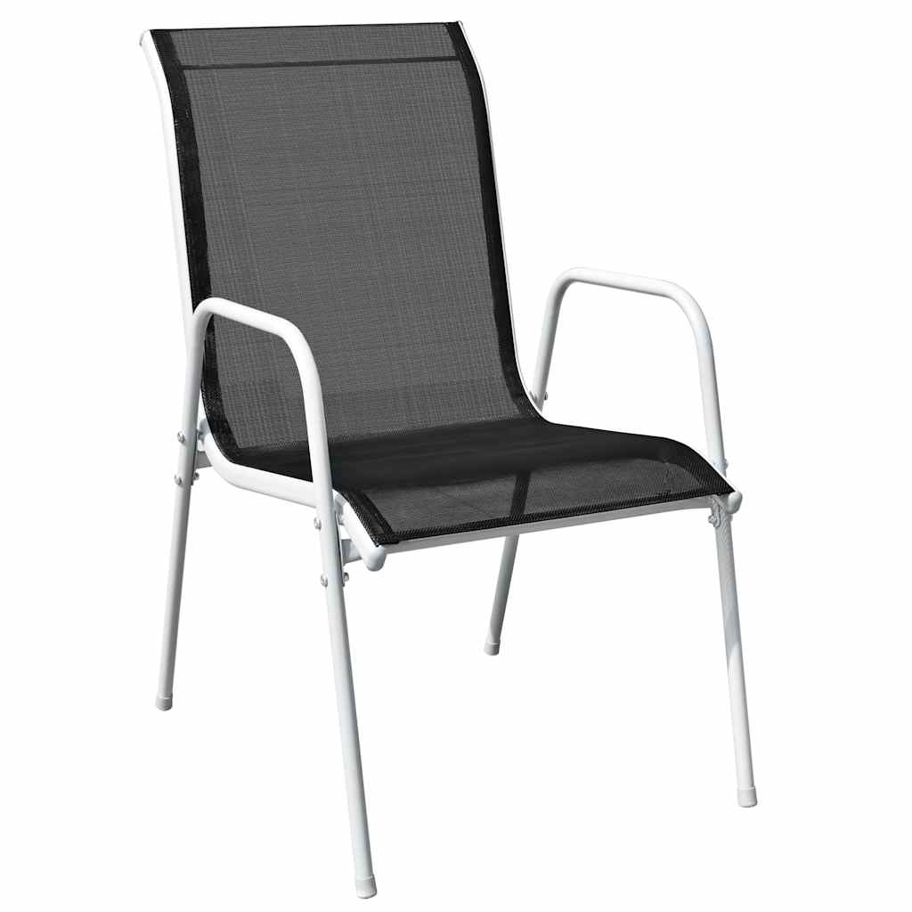 43306 vidaXL 9 Piece Outdoor Dining Set Steel Black 4