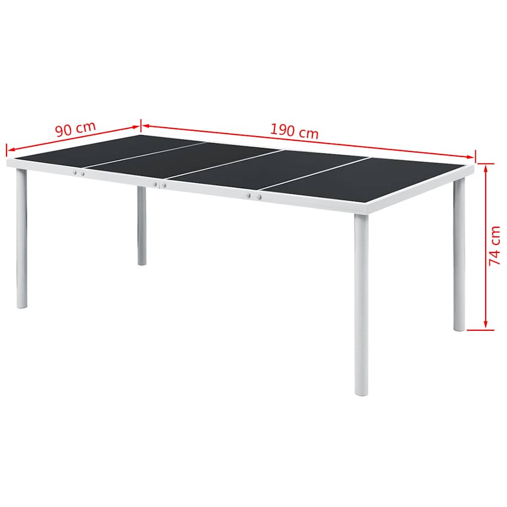 43306 vidaXL 9 Piece Outdoor Dining Set Steel Black 5