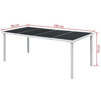 43306 vidaXL 9 Piece Outdoor Dining Set Steel Black 5