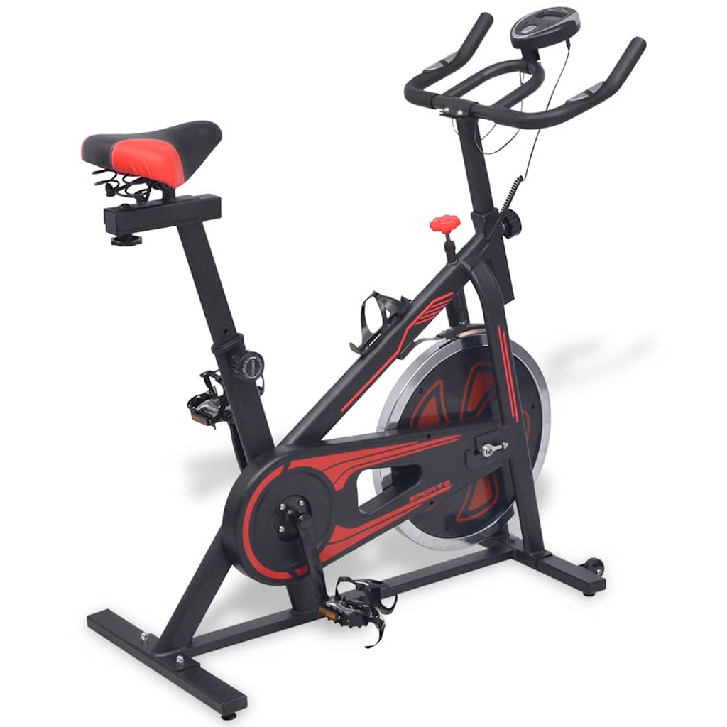 vidaXL Exercise Training Bike with Pulse Sensors Black and Red 1