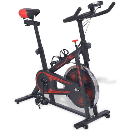 vidaXL Exercise Training Bike with Pulse Sensors Black and Red 2