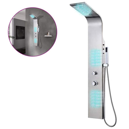 vidaXL Shower Panel System Stainless Steel Curved 2