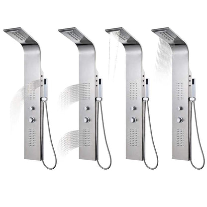 vidaXL Shower Panel System Stainless Steel Curved 3