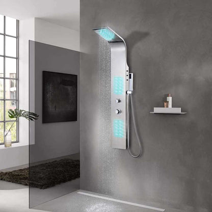 vidaXL Shower Panel System Stainless Steel Curved 1