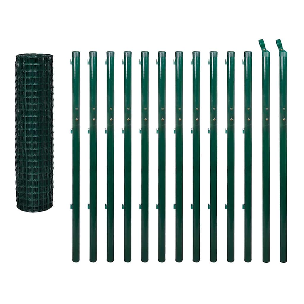 142380 vidaXL Euro Fence Steel 25x1,7 m Green 2