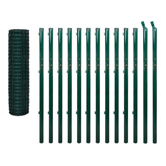 142380 vidaXL Euro Fence Steel 25x1,7 m Green 2