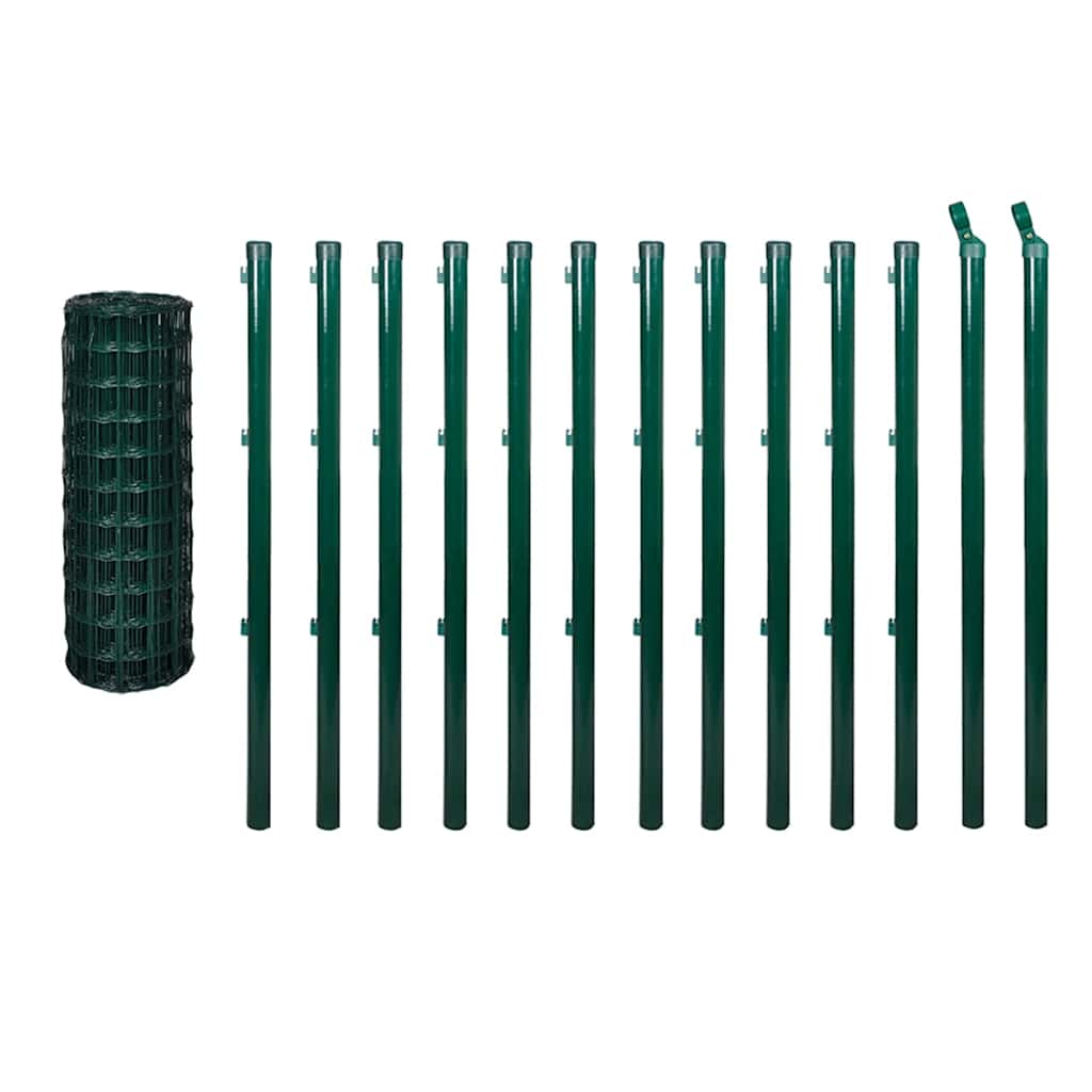 vidaXL Euro Fence Steel 25x1.5 m Green 2