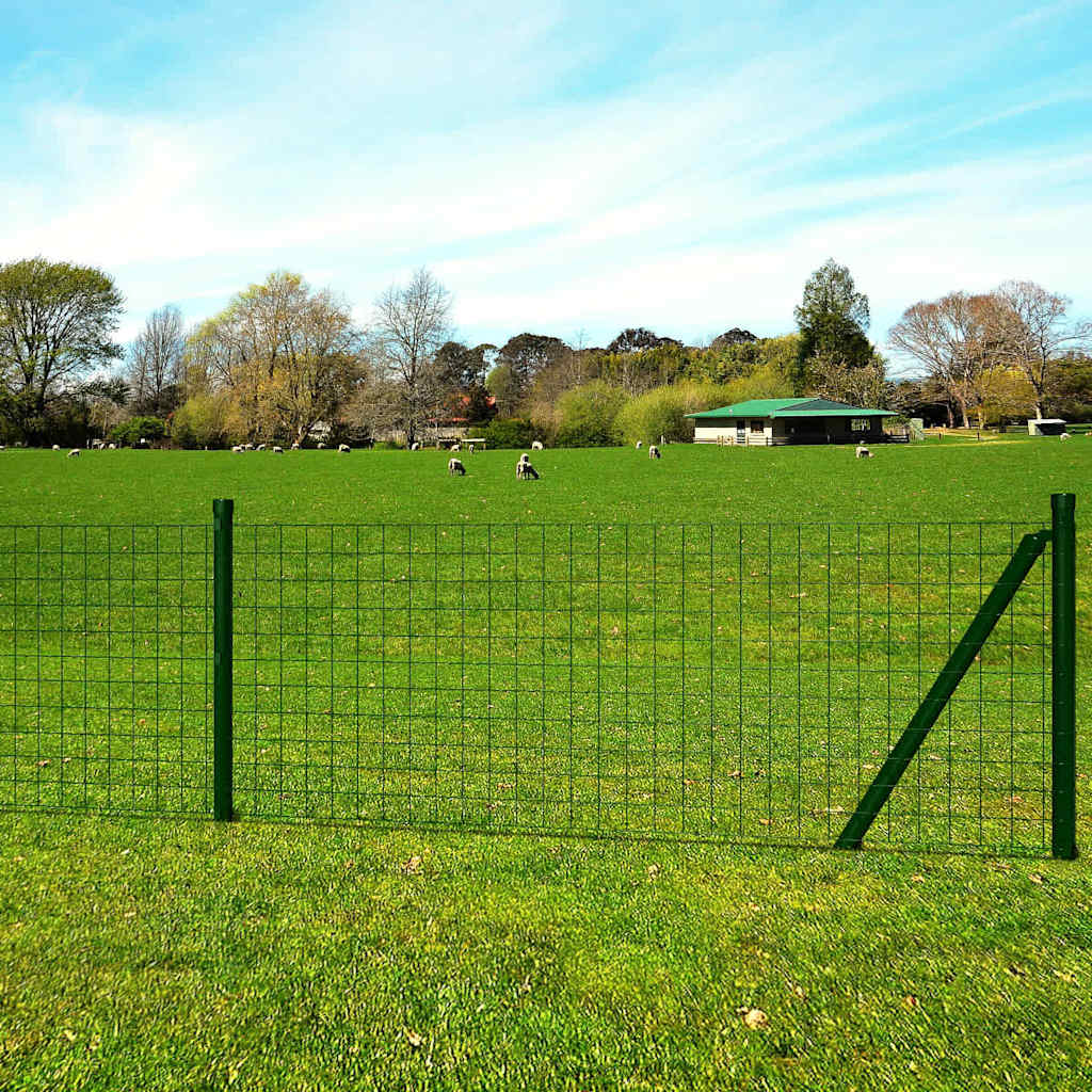 vidaXL Euro Fence Steel 25x1.5 m Green 1